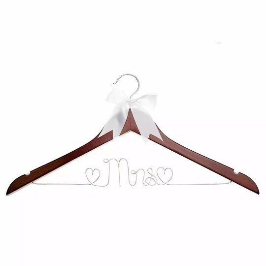 Mrs Wedding Dress Hanger, Wood and Wire Hangers for Brides (Mahogany) | Michaels Mrs Wedding Dress Hanger, Wood and Wire Hangers for Brides (Mahogany) | Michaels